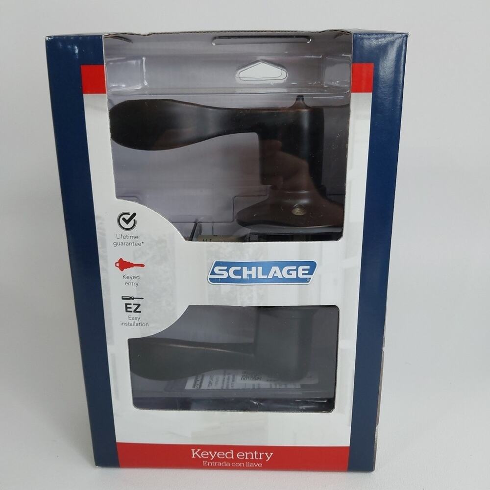 Schlage Accent Keyed Entry Lever Door Lock Aged Bronze 2‎ keys F51 V ACC 716